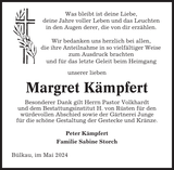 Anzeige für Margret Kämpfert