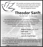 Anzeige für Theodor Sanft