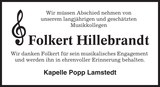 Anzeige für Folkert Hillebrandt