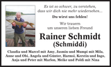 Anzeige für Rainer Schmidt (Schmiddi)