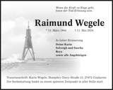 Anzeige für Raimund Wegele