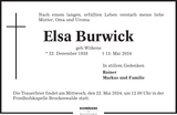 Anzeige für Elsa Burwick