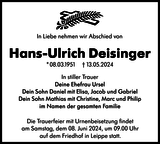 Anzeige für Hans-Ulrich Deisinger