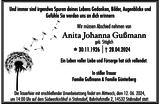 Anzeige für Anita Johanna Gußmann