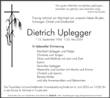 Anzeige für Dietrich Uplegger