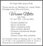 Anzeige für Verena Nolte