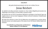 Anzeige für Jonas Reichert