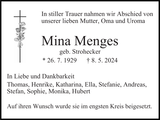 Anzeige für Mina Menges