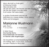 Anzeige für Marianne Wustmann