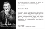 Anzeige für Hardy Schäfer