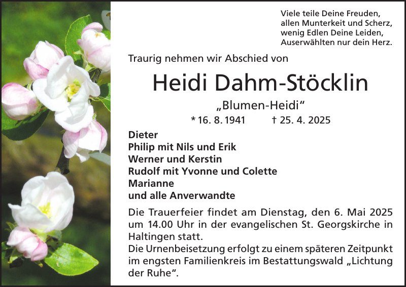 Heidi Dahm-Stöcklin