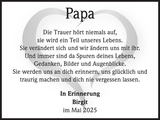 Anzeige für Dieter Lapp