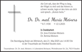 Anzeige für Maria Meiners