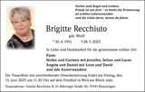 Anzeige für Brigitte Recchiuto