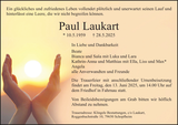 Anzeige für Paul Laukart