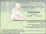 Anzeige für Irene Ehret